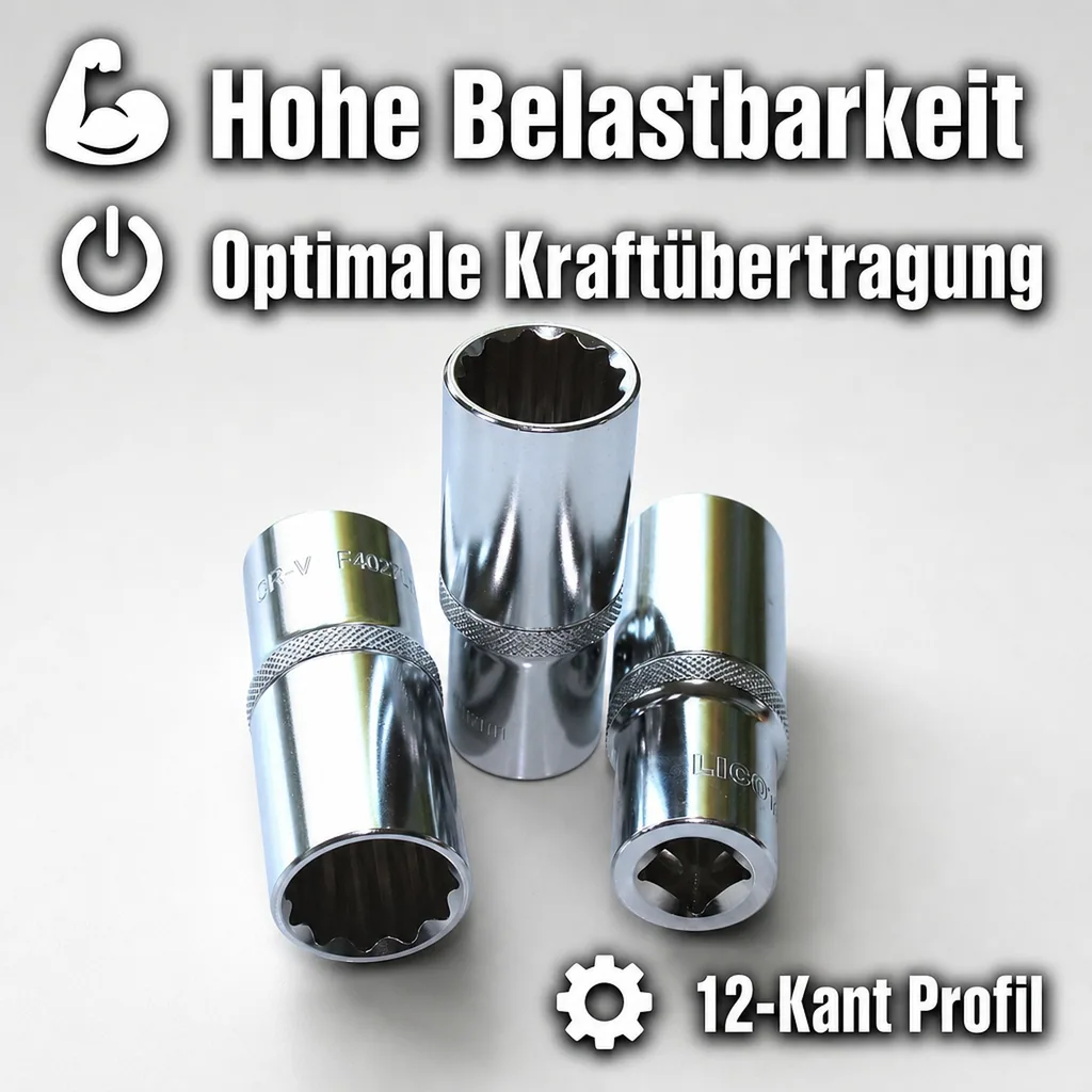 Stecknuss 27mm, 1/2 Zoll, Langnuss, 12 Kant, CR-V, Werkzeug