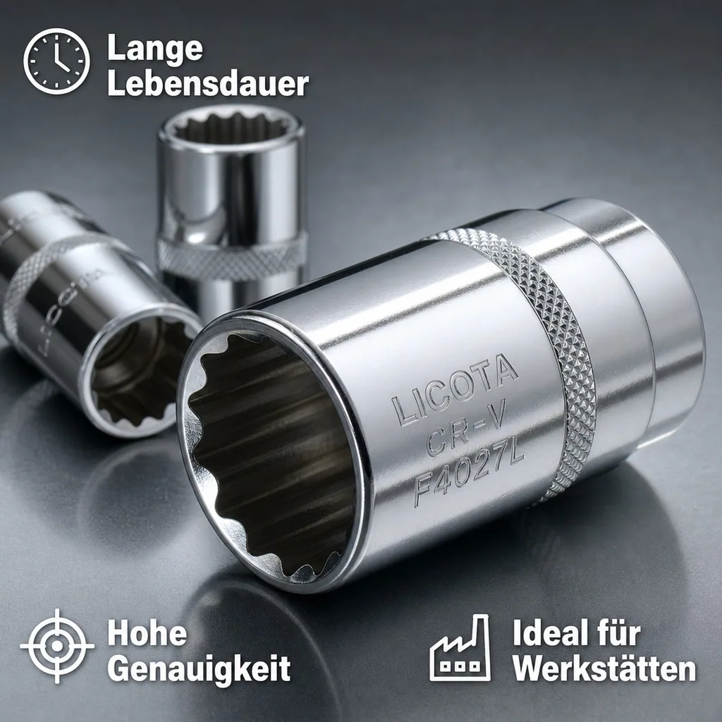 Stecknuss 27mm, 1/2 Zoll, Langnuss, 12 Kant, CR-V, Werkzeug