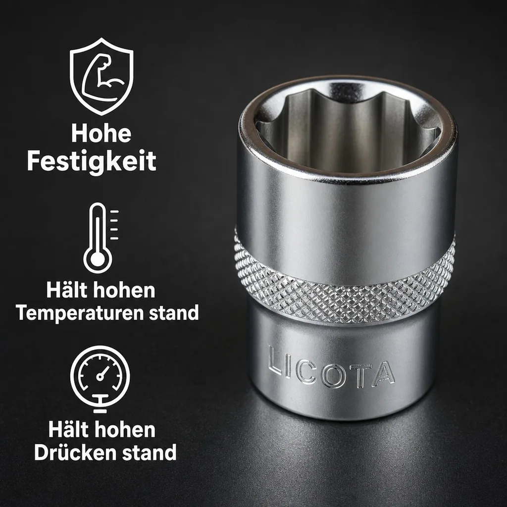 Stecknuss 1/2 Zoll, 27mm, Super-Lock, Cr-V Stahl, Industrie Ausführung