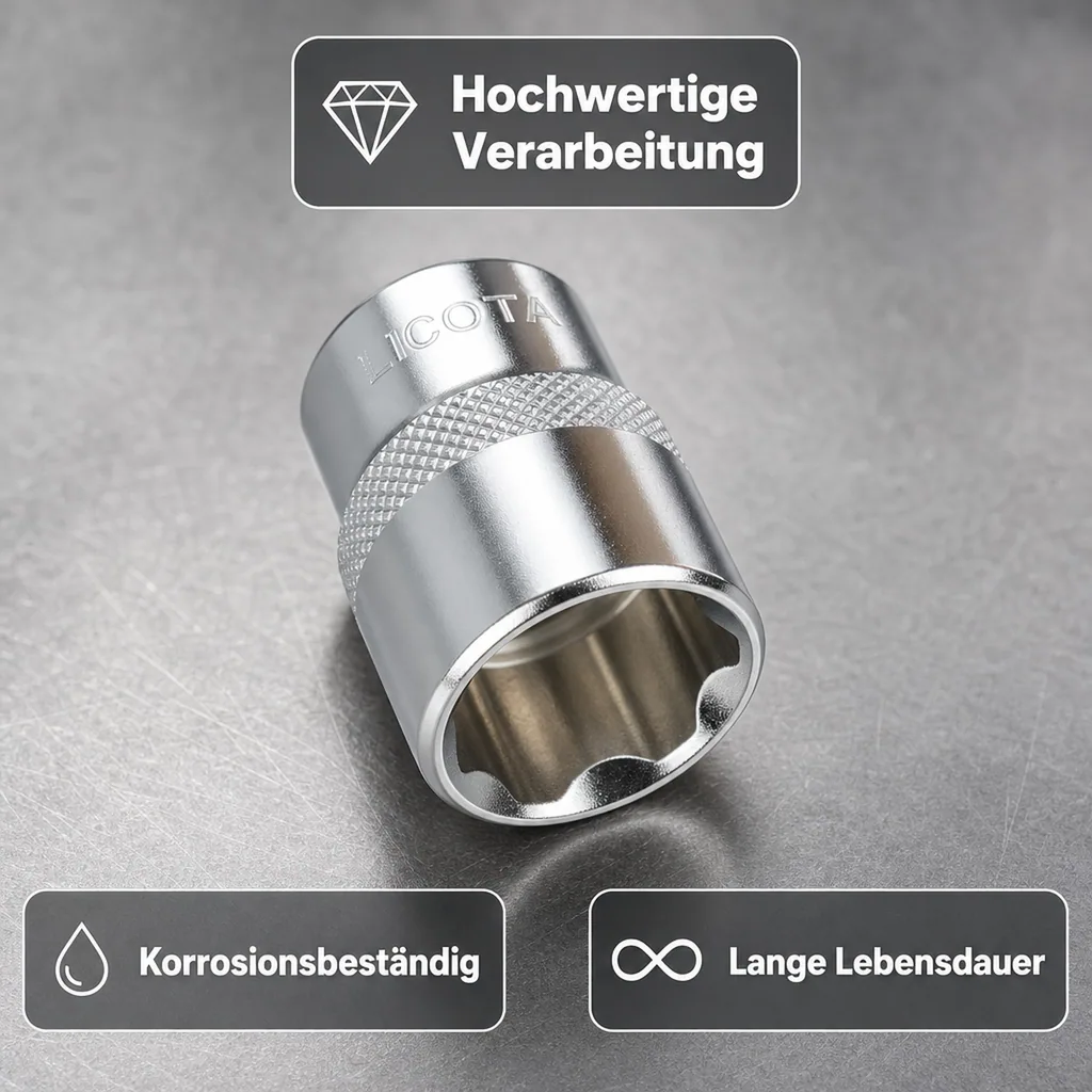 Stecknuss 1/2 Zoll, 27mm, Super-Lock, Cr-V Stahl, Industrie Ausführung