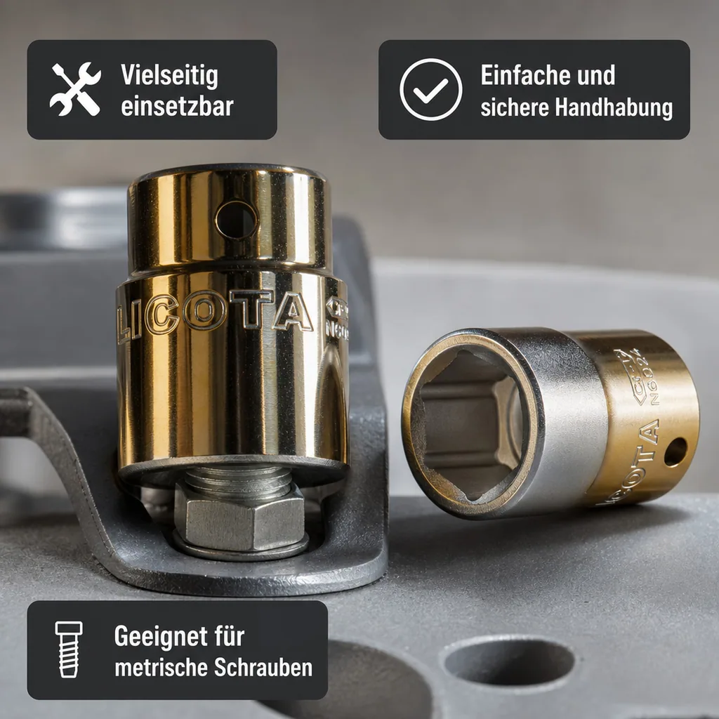 Stecknuss 1/2 Zoll, Knarre Nuss, 30mm, Cr-V