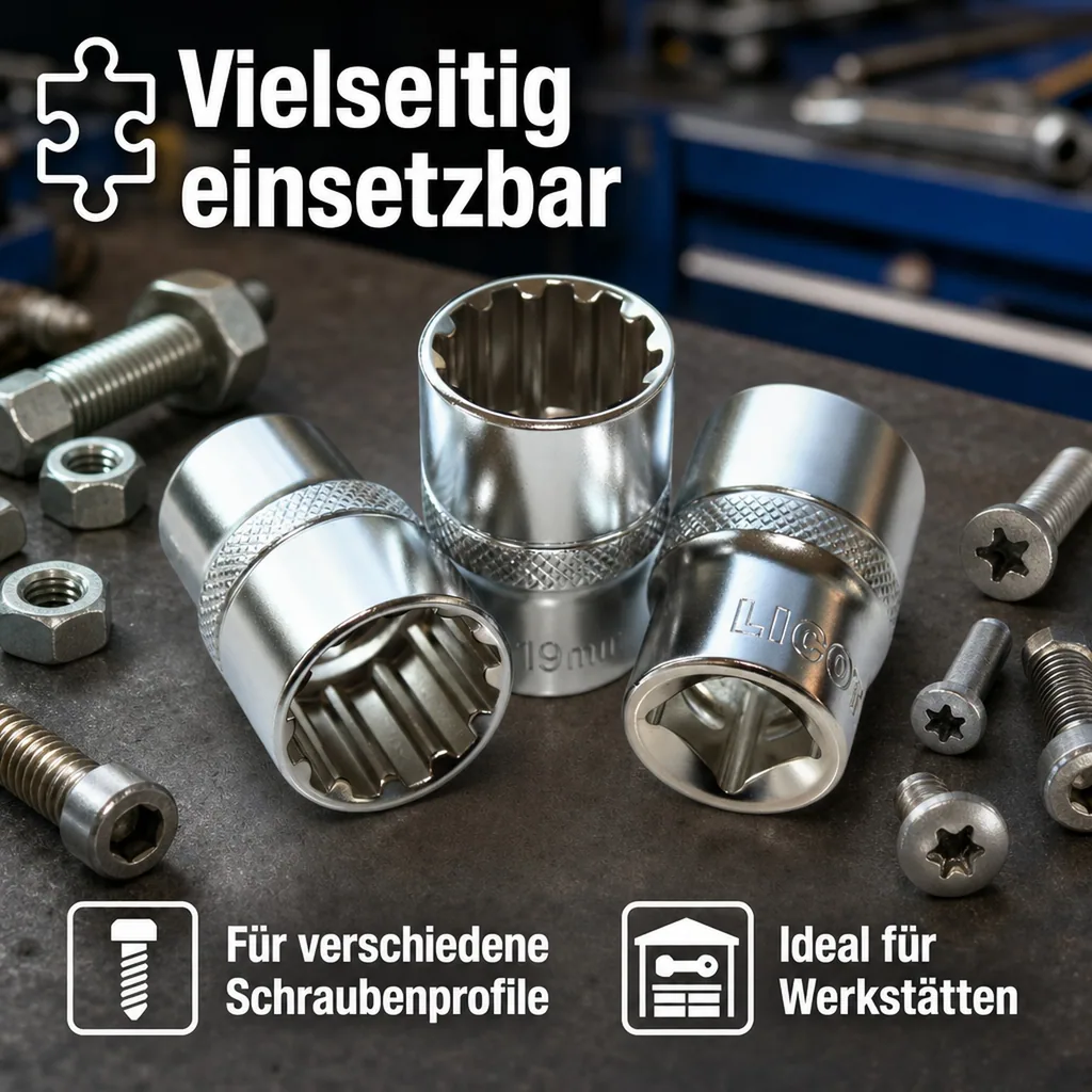 Stecknuss 30mm, 1/2 Zoll Nuss, Vielzahn Nuss, Cr-V Stahl