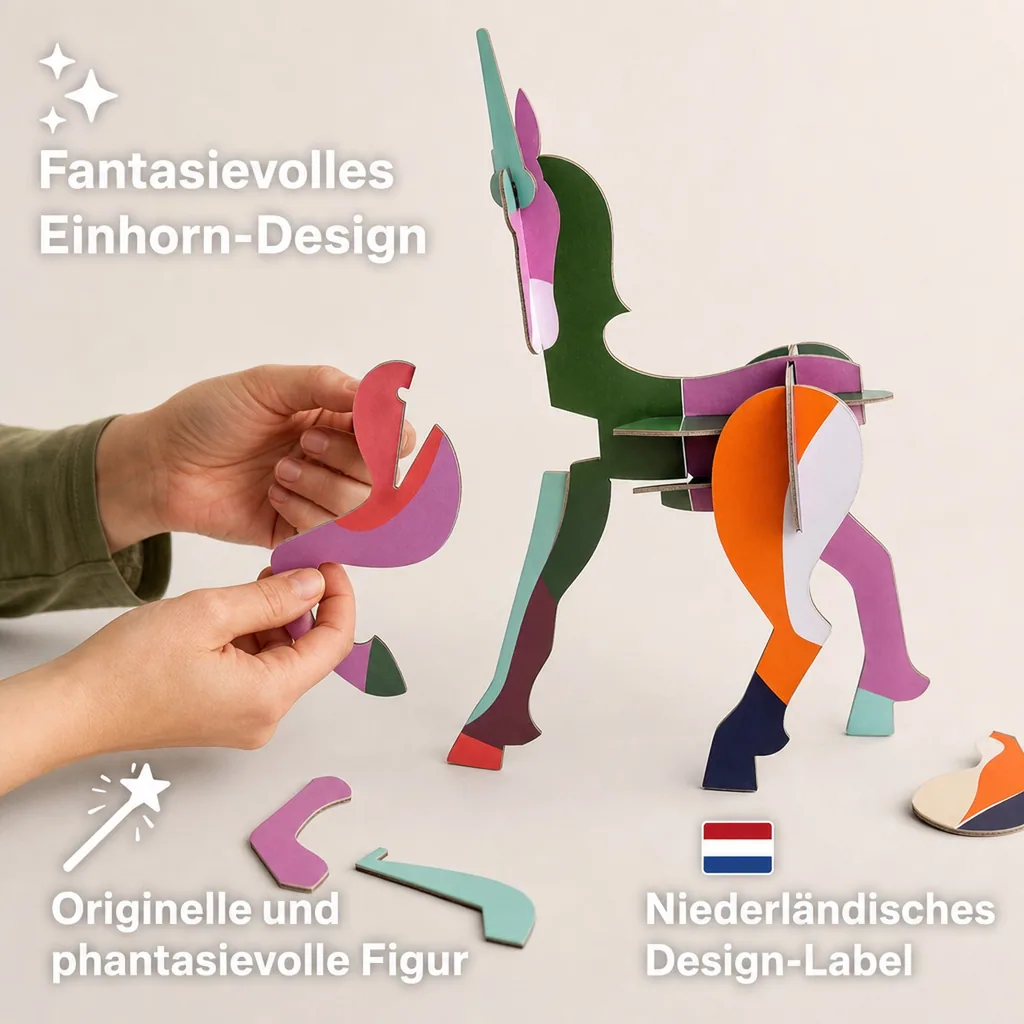 studio ROOF 3D Einhorn Pappe