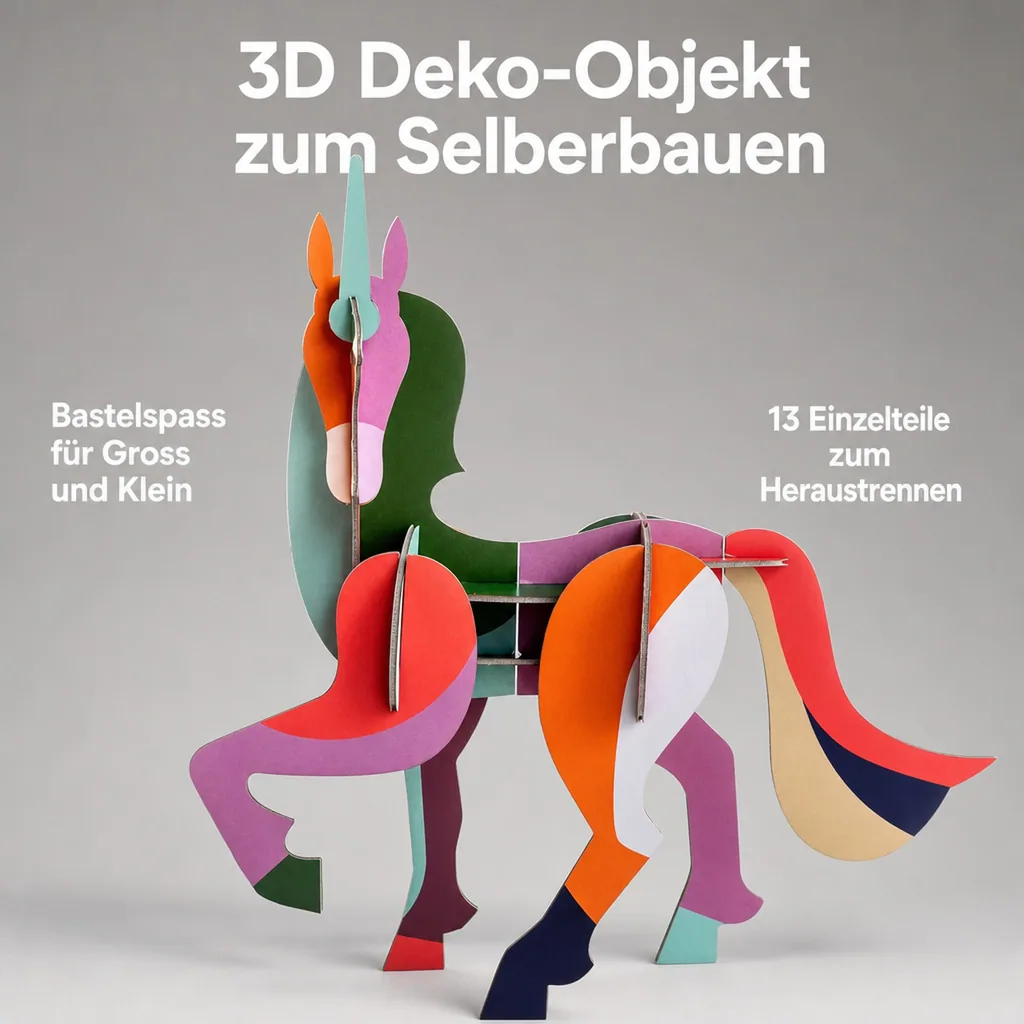 studio ROOF 3D Einhorn Pappe