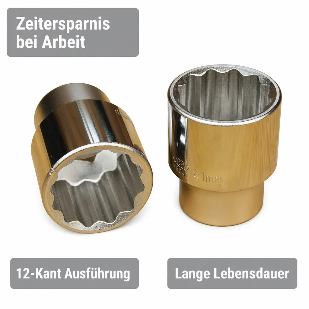 Stecknuss 3/4 zoll, 32mm Nuss, 12 Kant, Cr-V, für Knarre Ratsche