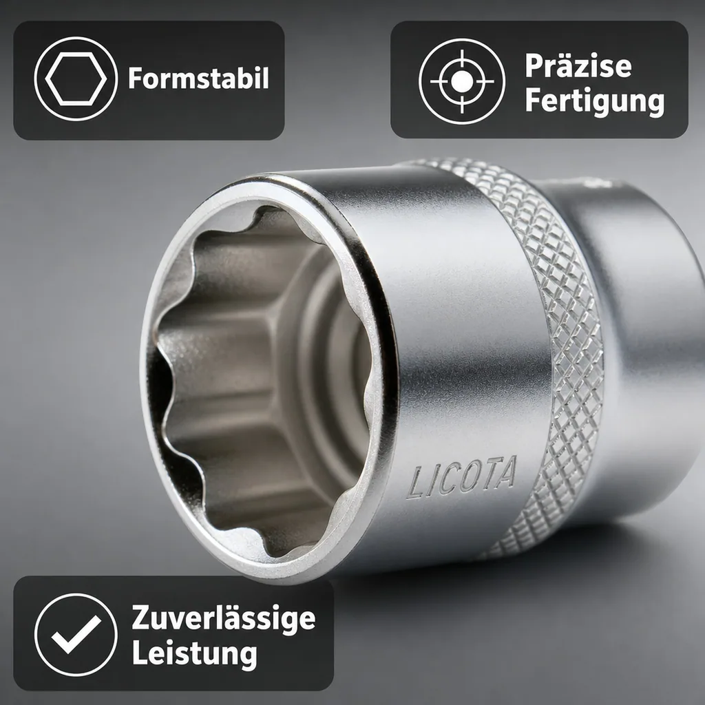 Stecknuss 32mm, 1/2 Zoll, Super-Lock, Cr-V, Industrie Qualität