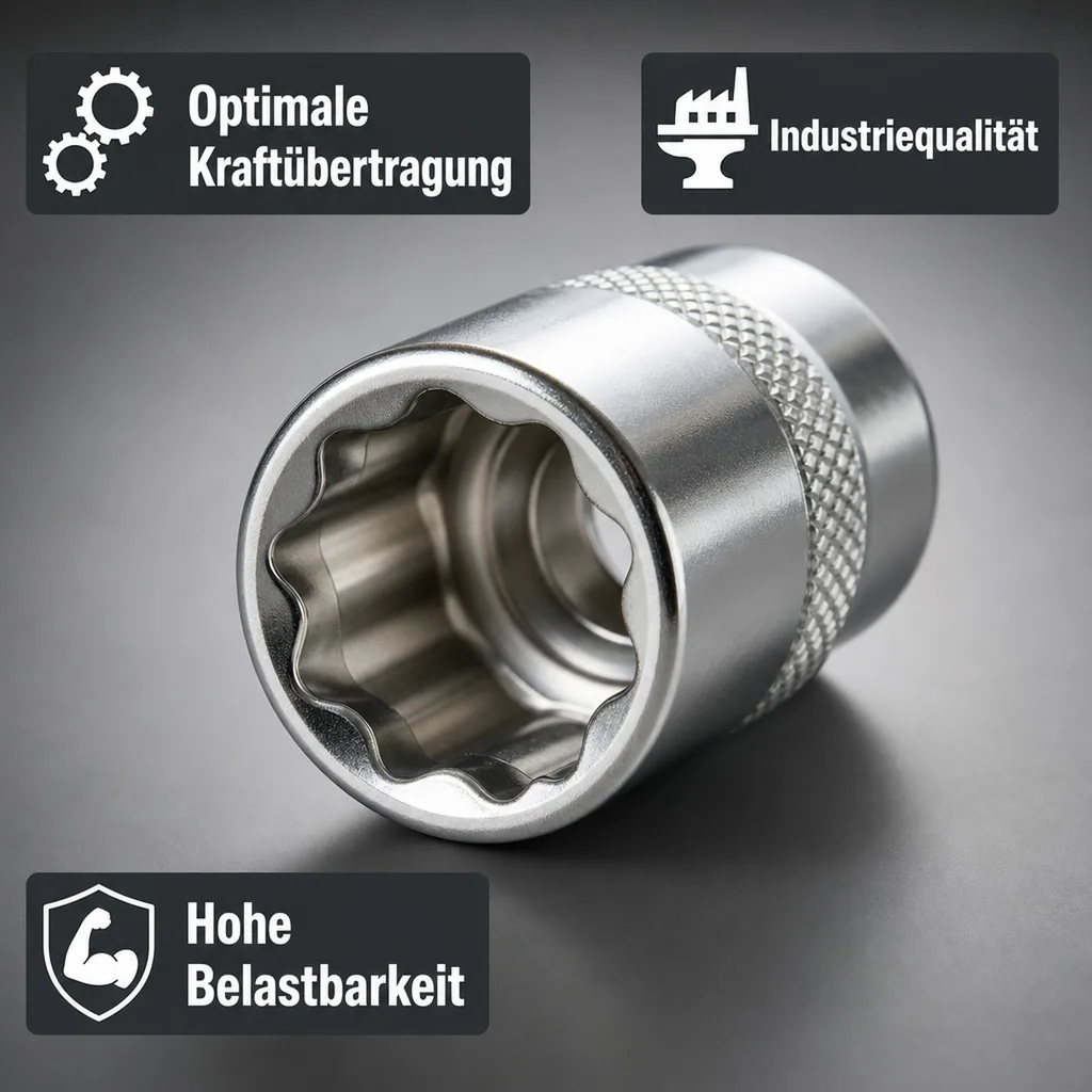 Stecknuss 34mm, 1/2 Zoll, kurz, CrV Super Lock