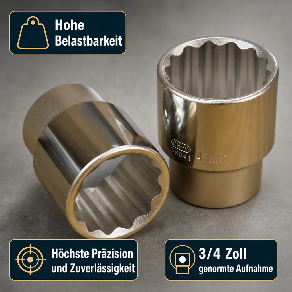Stecknuss 3 4, 36mm Steckschlüssel, 12 Kant Nuss, Cr-V