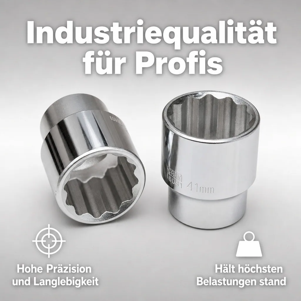 Stecknuss 3 4, 38mm, 12-Kant, Cr-V Stecknuss für Knarre, Ratsche