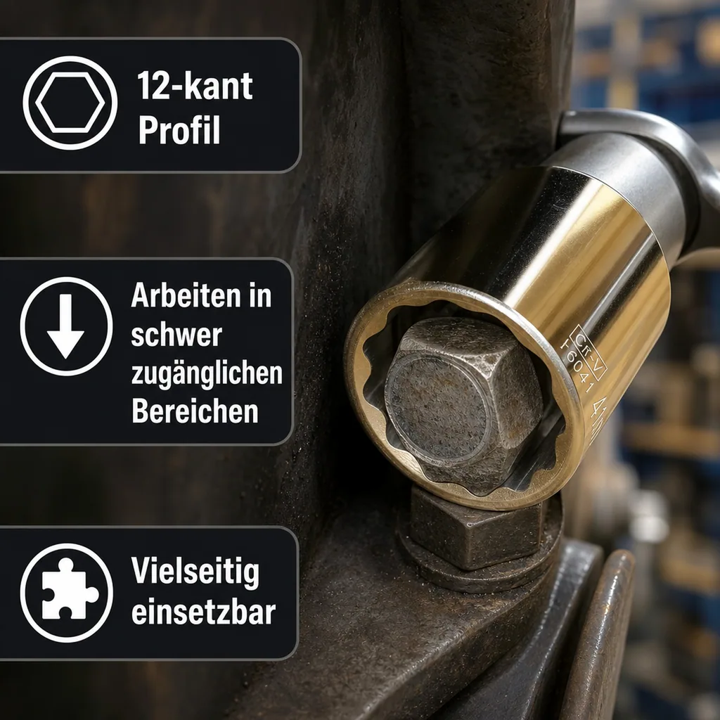 Stecknuss 3/4 Zoll, 41mm Nuss, Cr-V, Industriequalität