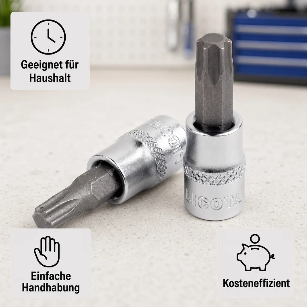 Innensechskant Nuss, 1/2 Zoll, T25, CrV Stahl, Werkstatt Nuss