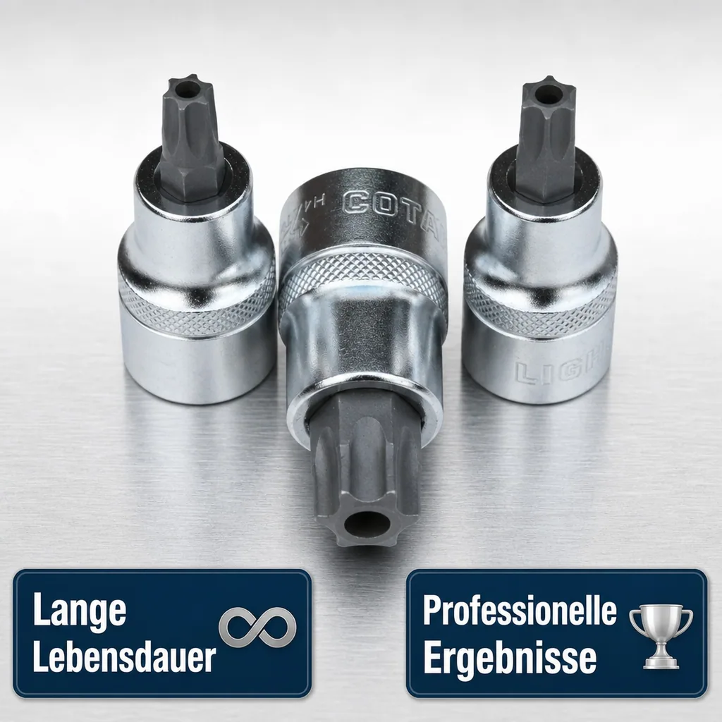 Innensechskant Nuss, 1/2 Zoll, T25, CrV S2 Stahl, mit Stirnloch