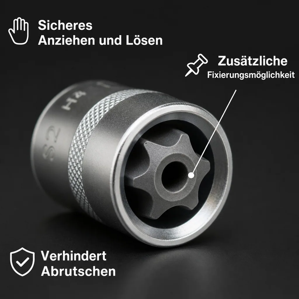 Innensechskant Nuss T30, 1/2 Zoll, mit Stirnloch, S2 Werkzeugstahl