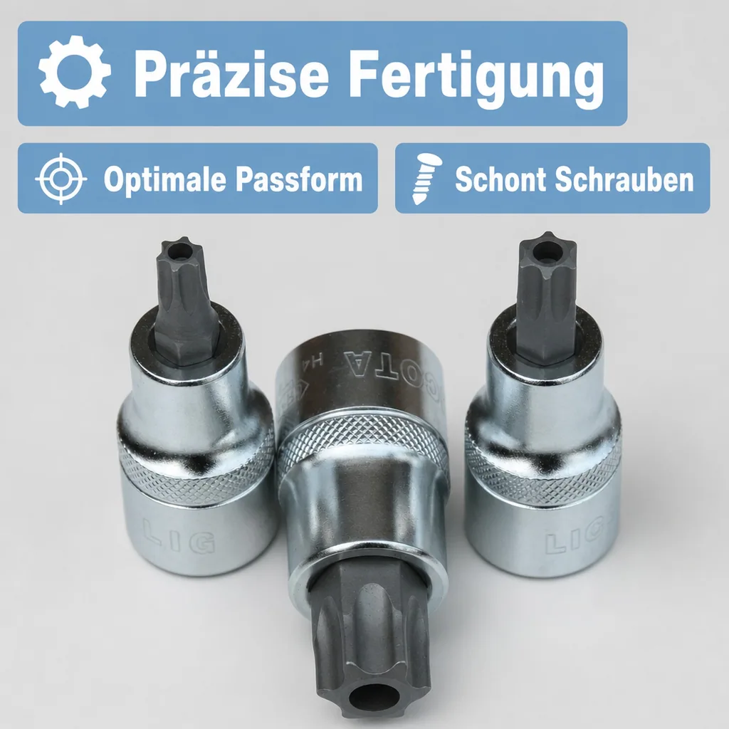 Innensechskant Nuss, 1/2 Zoll T40, CrV S2 Stirnloch