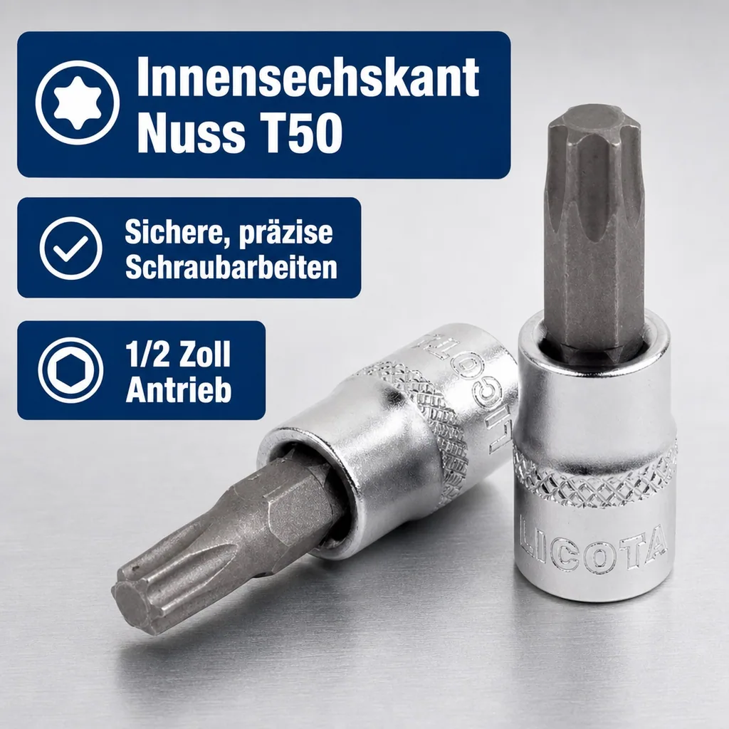 Innensechskant Nuss T50, 1/2 Zoll Stecknuss, CrV, Werkzeug