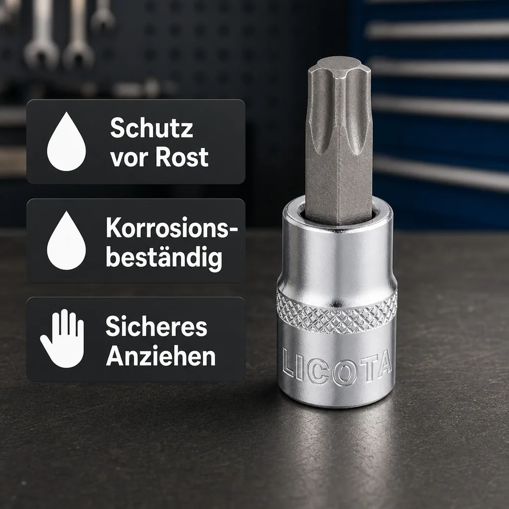Innensechskant Nuss T55, 1/2 Zoll, CrV Stecknuss, Werkzeug Stecknuss