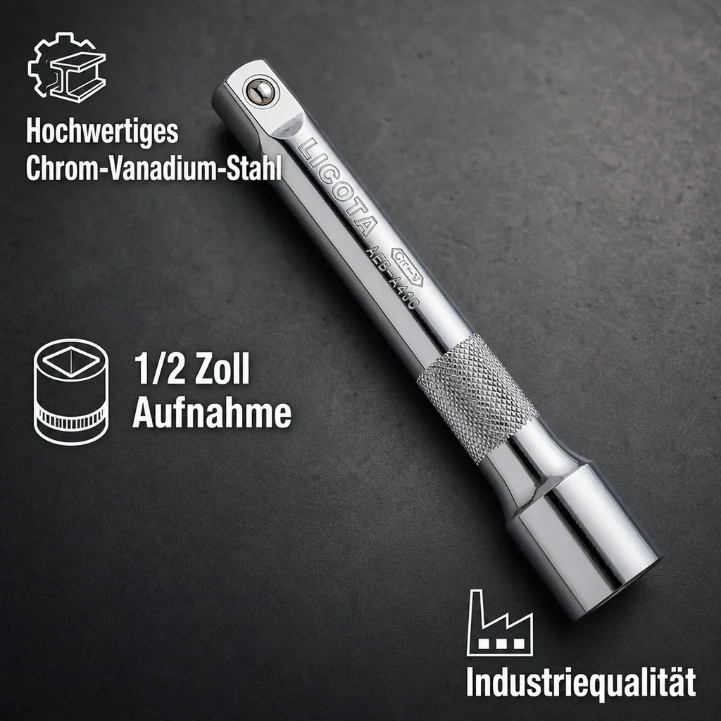 1/2 Zoll Verlängerung, 250mm, Steckschlüssel Verlängerung CrV