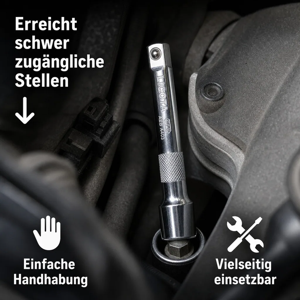 1/2 zoll Verlängerung 75mm, CrV Stahl, Steckschlüssel Verlängerung