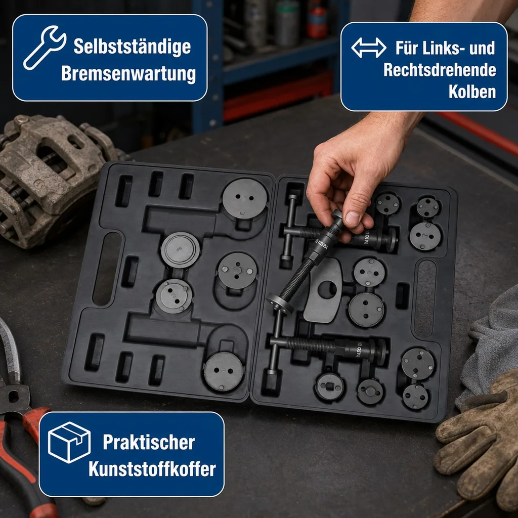 Bremskolbenrücksteller Set, Bremsen Werkzeug, 18-teilig