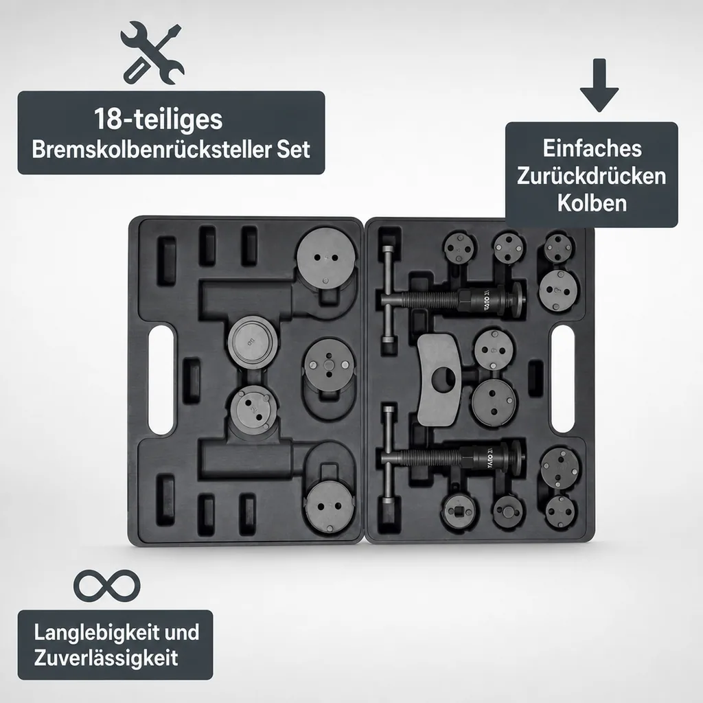Bremskolbenrücksteller Set, Bremsen Werkzeug, 18-teilig