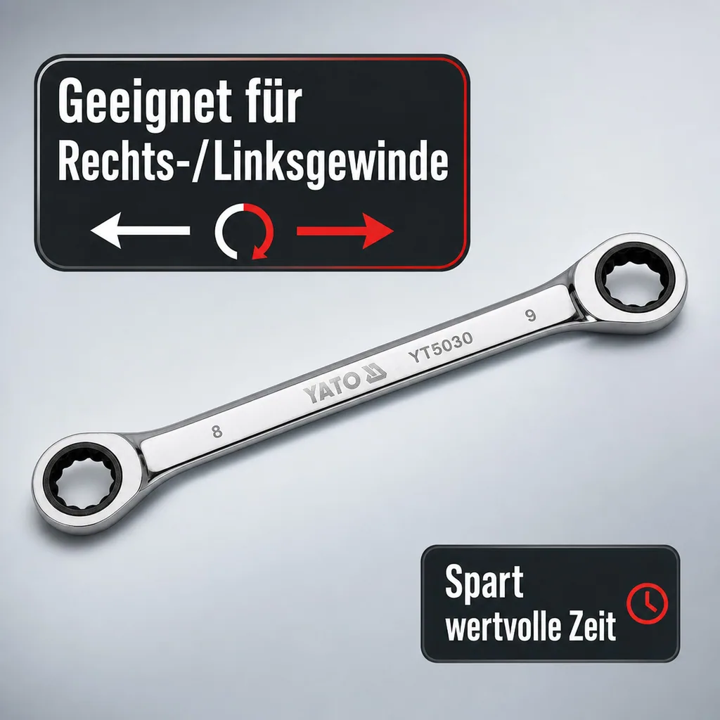 Ringratschenschlüssel, Doppelringratschenschlüssel 12/13mm, Profi Werkzeug