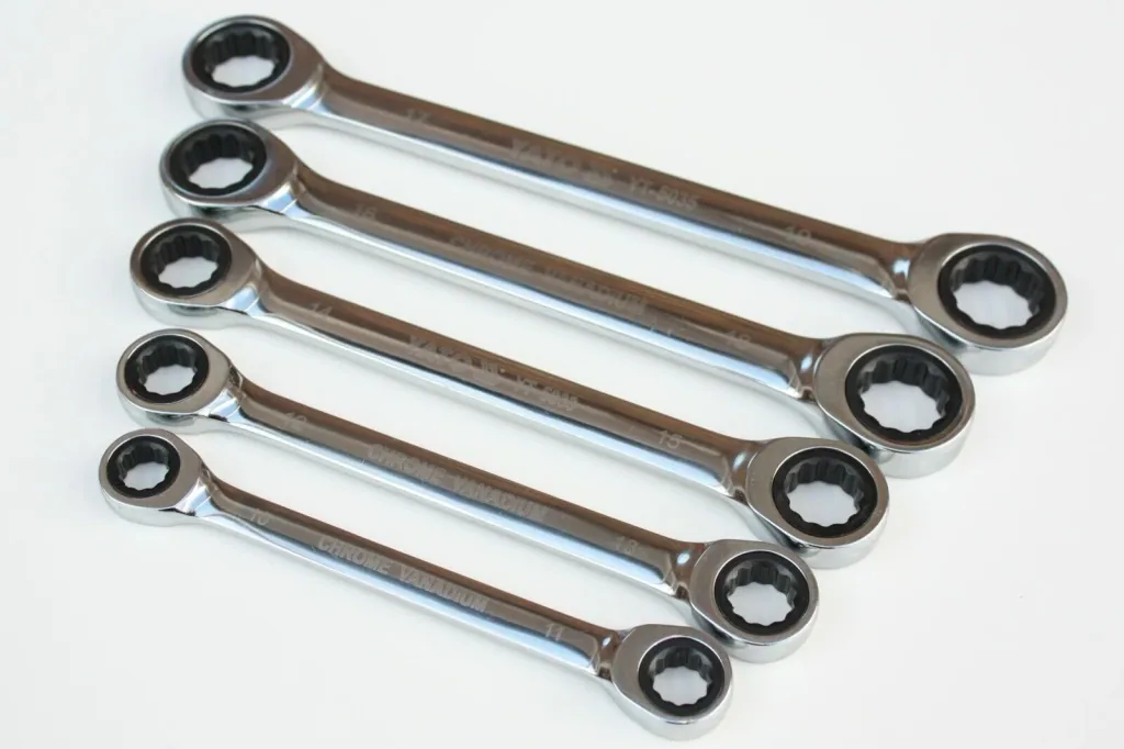 Ringratschenschlüssel Set, Ratschenschlüssel Set, 5-teilig, SW10-19