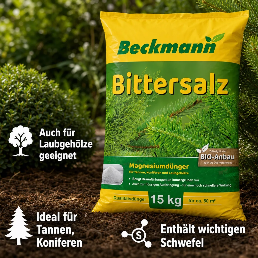 Bittersalz 15 kg, Magnesiumsulfat, Tannendünger, Koniferendünger