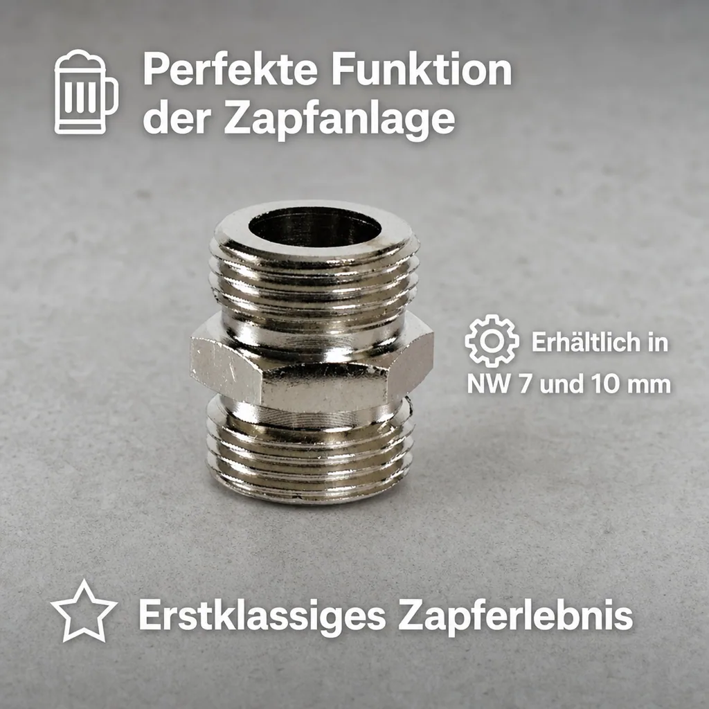 Doppelnippel, Gewindenippel - beidseitig 5/8 Zoll, NW: 10 mm