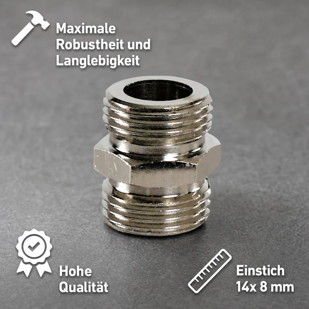 Doppelnippel, Gewindenippel - beidseitig 5/8 Zoll, NW: 10 mm