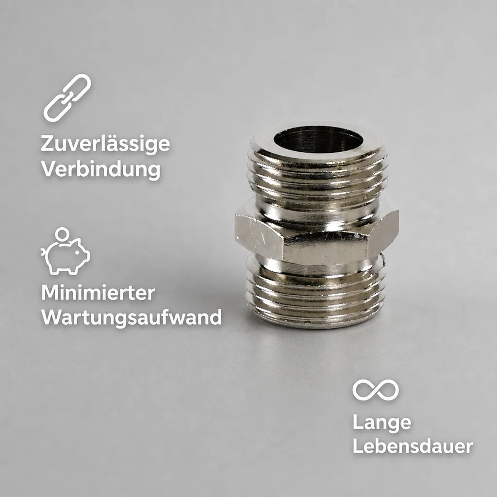 Doppelnippel, Gewindenippel - beidseitig 5/8 Zoll, NW: 10 mm