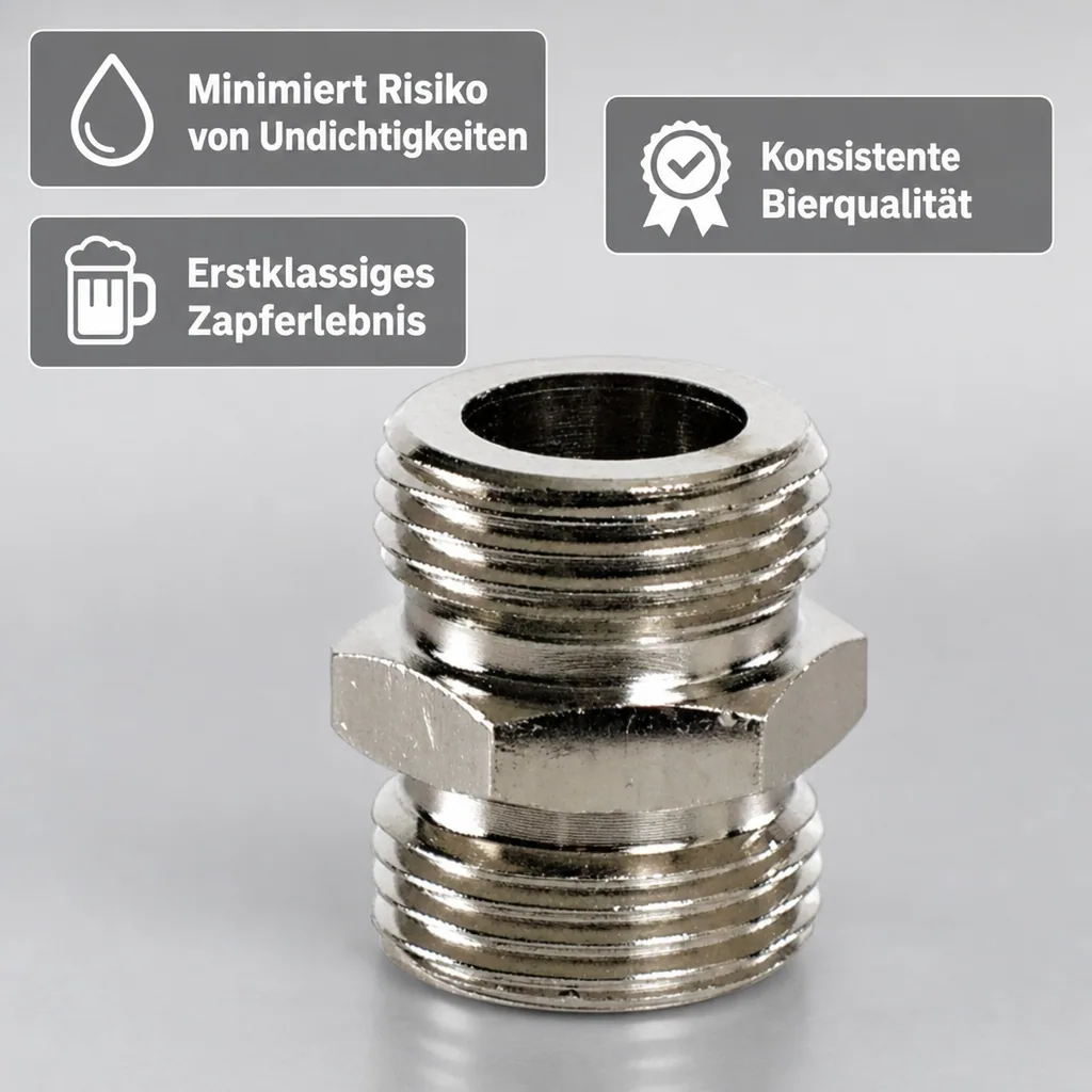 Doppelnippel, Gewindenippel - beidseitig 5/8 Zoll, NW: 7 mm