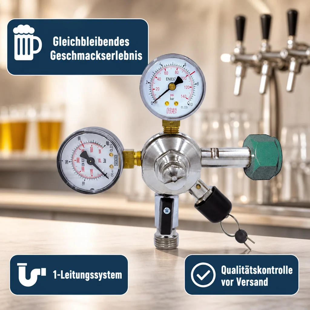 Druckminderer, Druckregler, Druckreduzierventil - Stickstoff (N2), 1-leitig, Ausführung: 3 bar