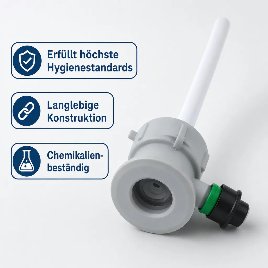 Fitting zum Aufschrauben auf Reinigungsbehälter, Kunststoff, Art: Kombi - Fitting