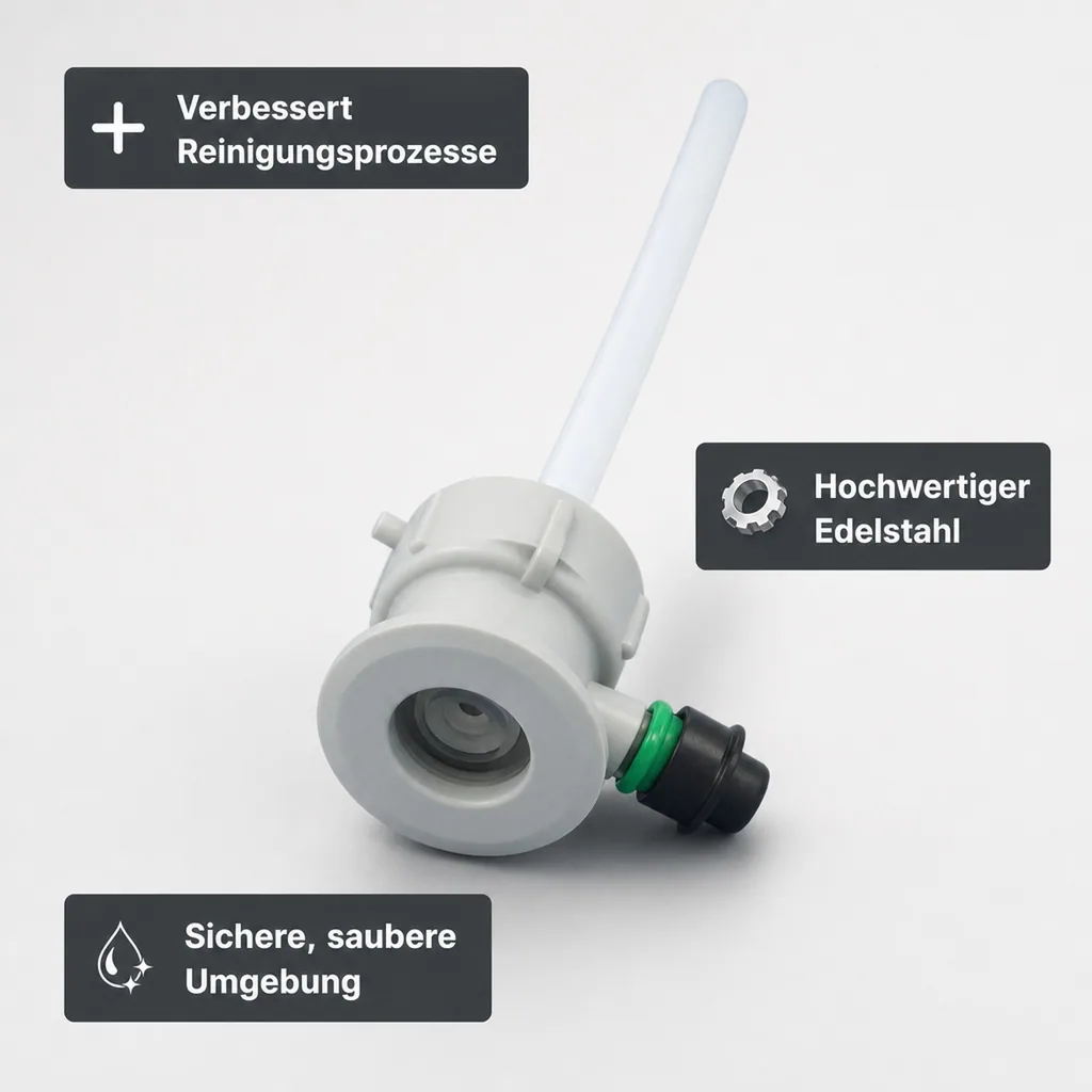Fitting zum Aufschrauben auf Reinigungsbehälter, Kunststoff, Art: Kombi - Fitting