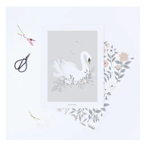 Lilipinso Wandsticker A3 zarte Blumen rosa weiß