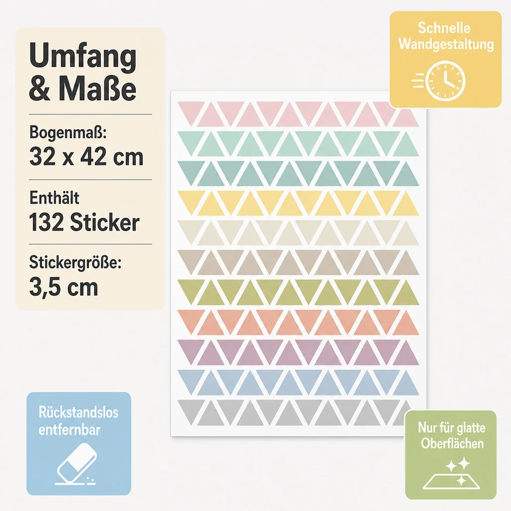 tresxics Wandsticker Dreiecke pastell