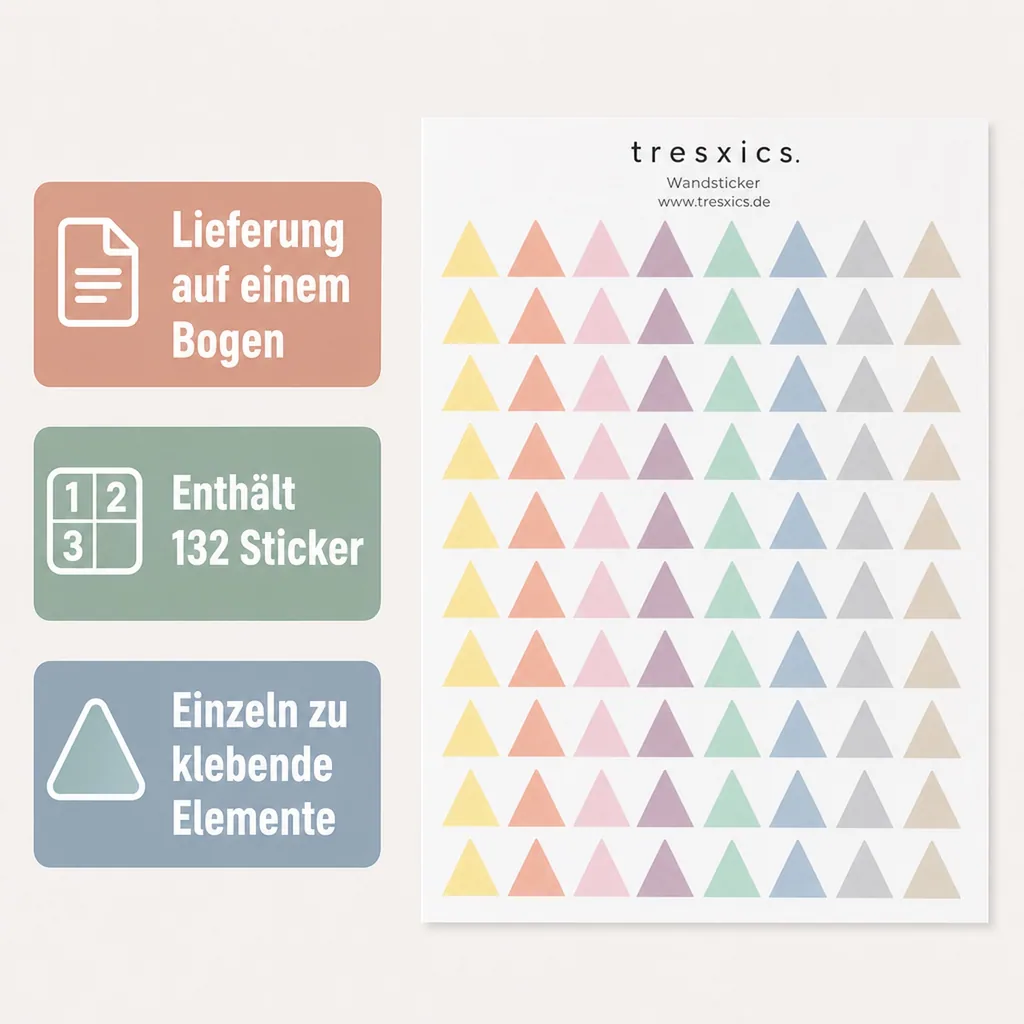 tresxics Wandsticker Dreiecke pastell