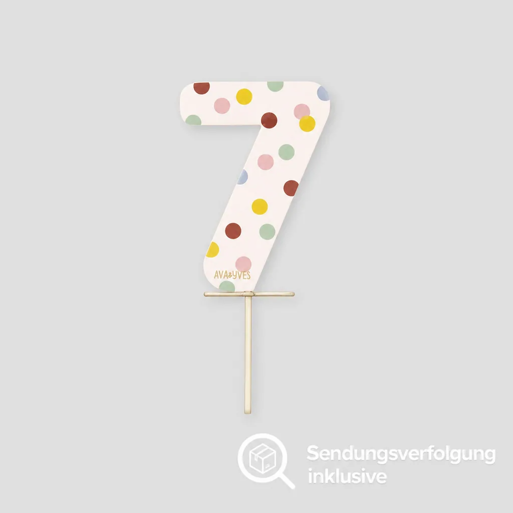Ava & Yves Cake Topper Zahl "7"