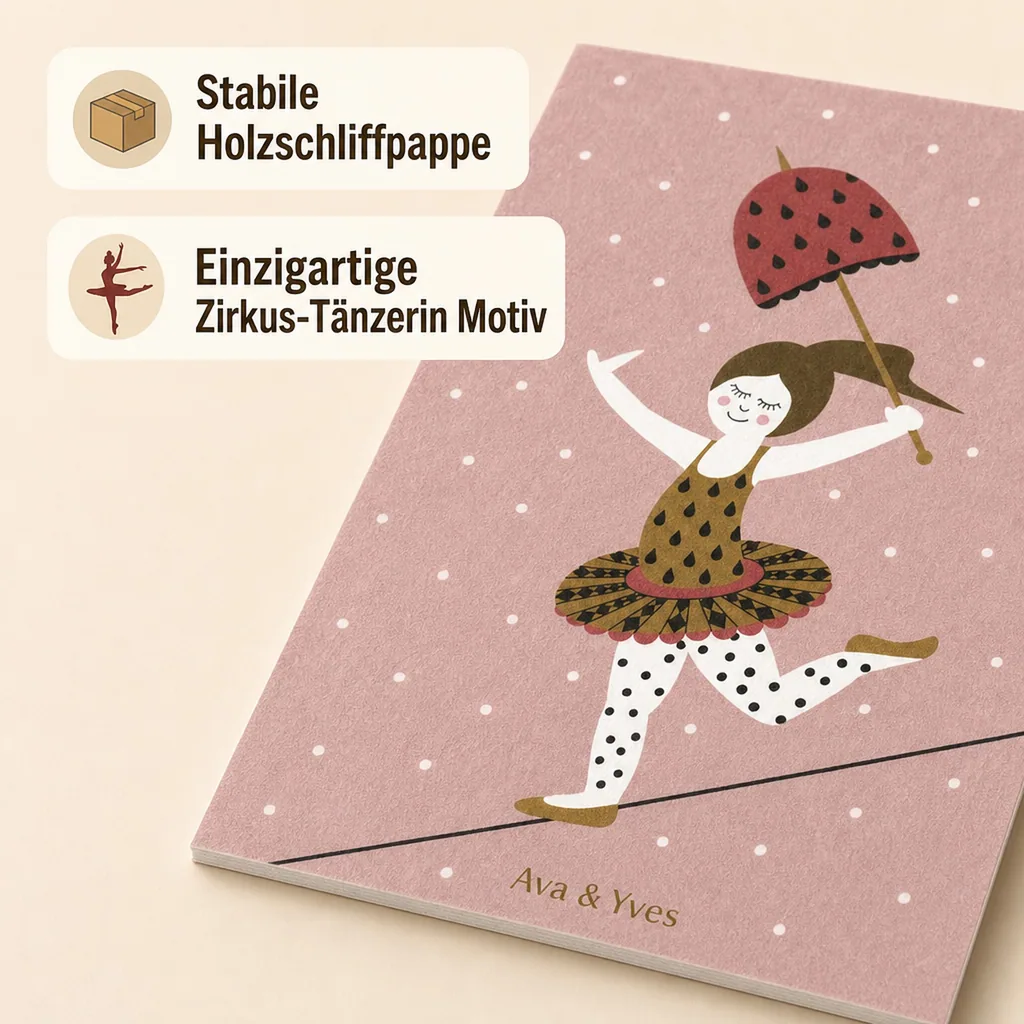 Ava & Yves Postkarte Zirkus Tänzerin