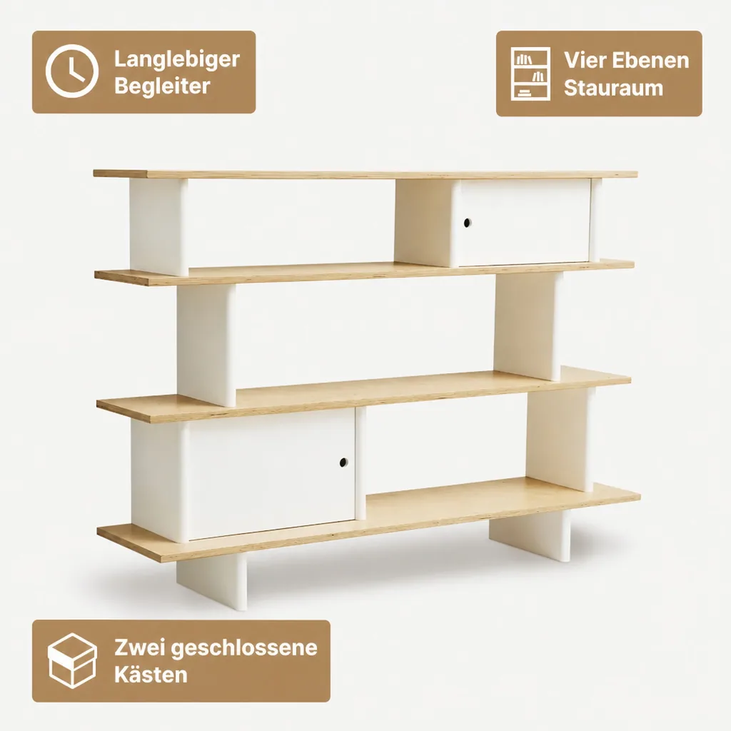 Oeuf Bücherregal Birke weiß