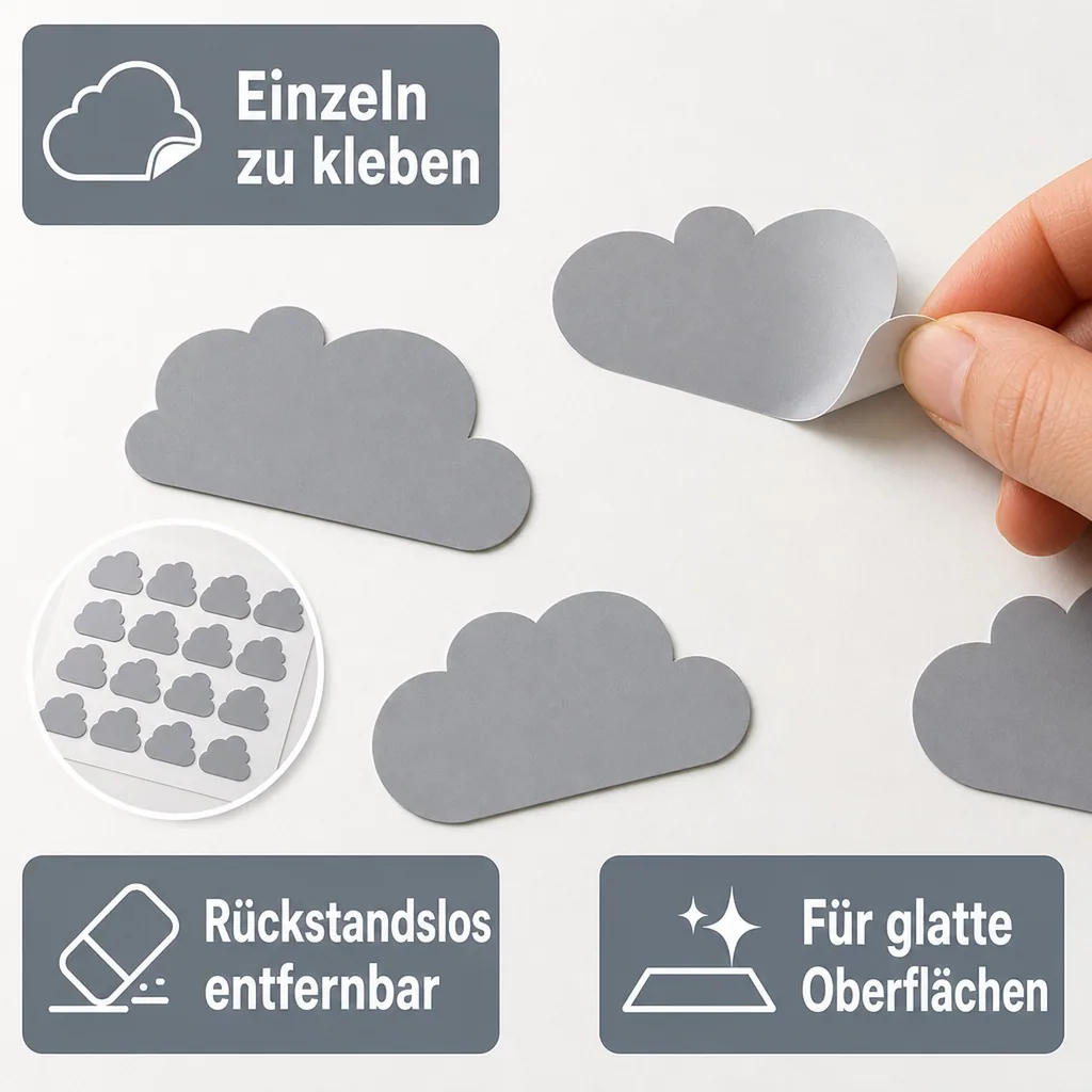 tresxics Wandsticker Wolken rosa