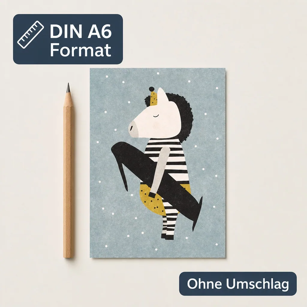 Ava & Yves Postkarte Zebra "1"