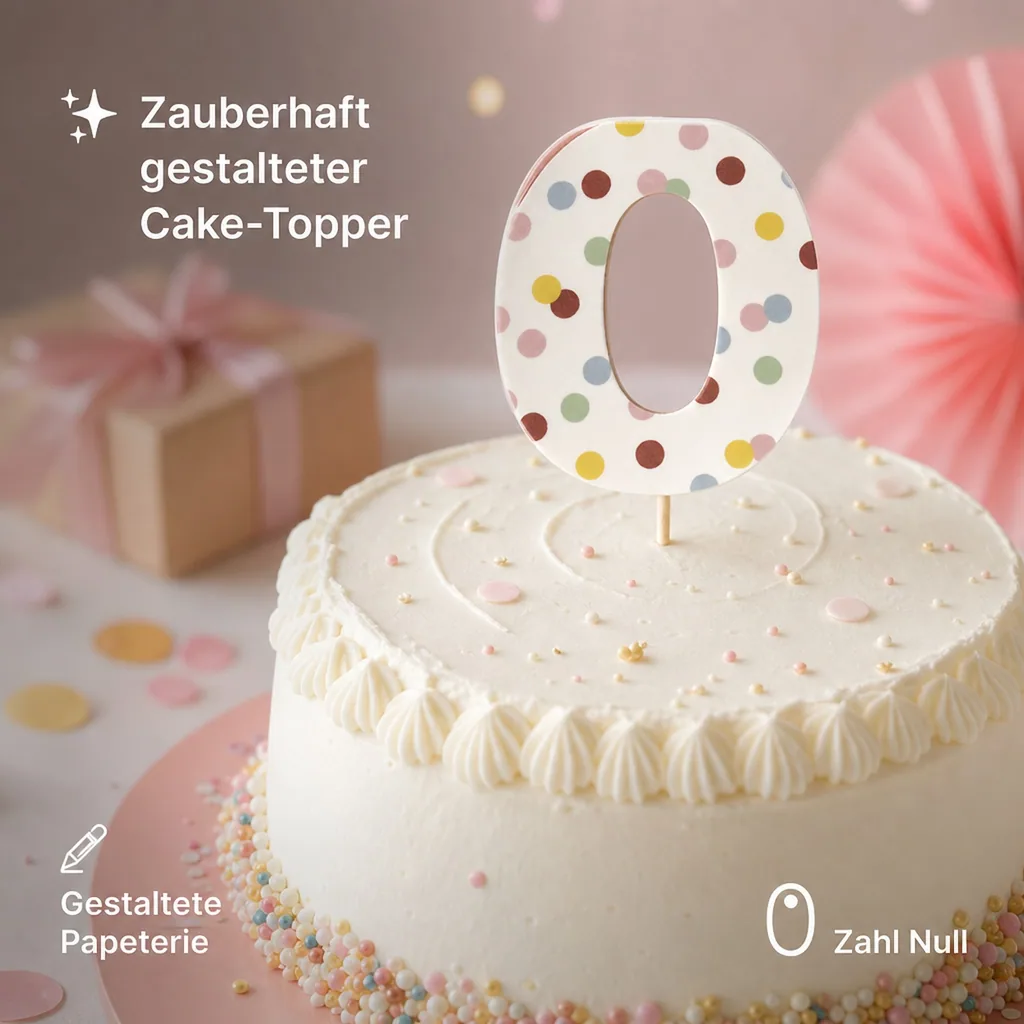 Ava & Yves Cake Topper Zahl "0"