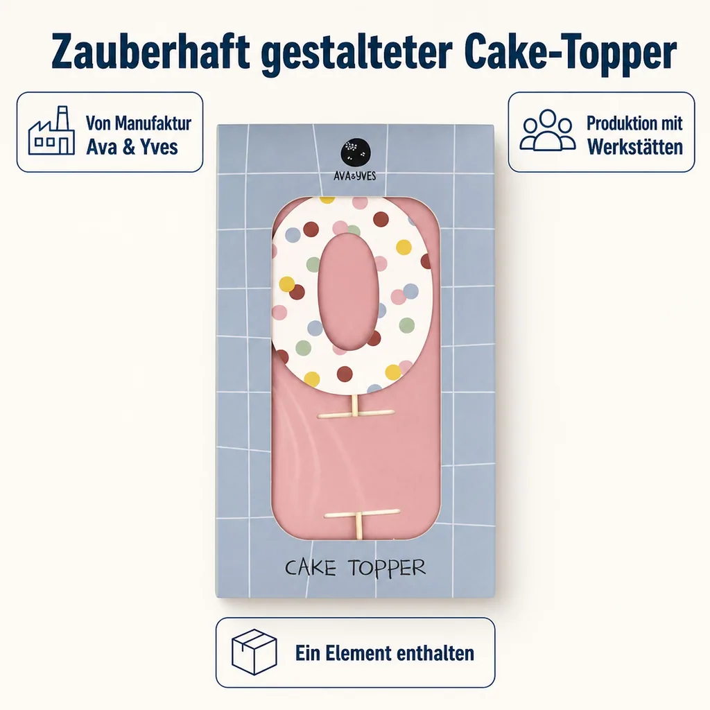 Ava & Yves Cake Topper Zahl "0"