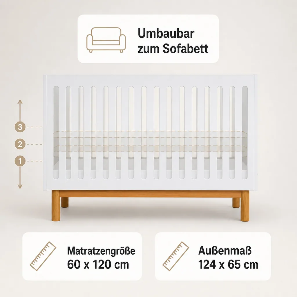 Quax Mood Babybett weiss 60 x 120