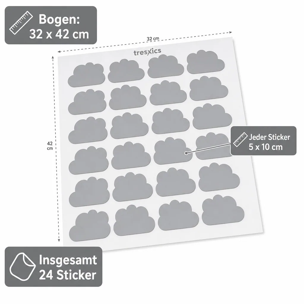 tresxics Wandsticker Wolken gelb