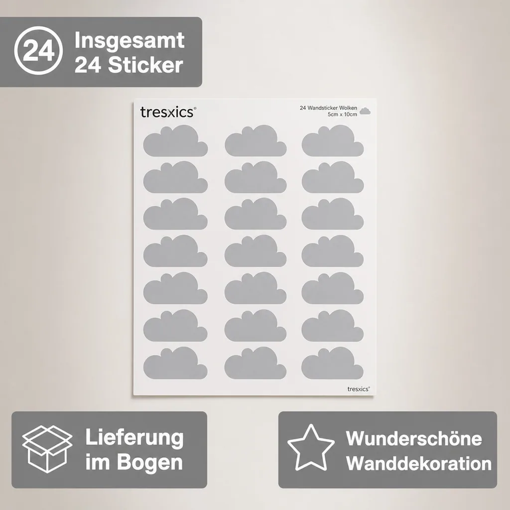tresxics Wandsticker Wolken gelb