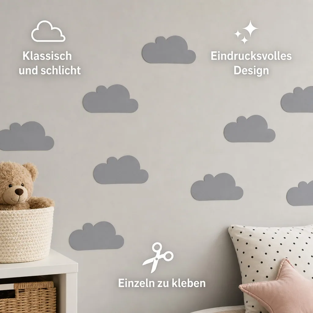 tresxics Wandsticker Wolken gelb