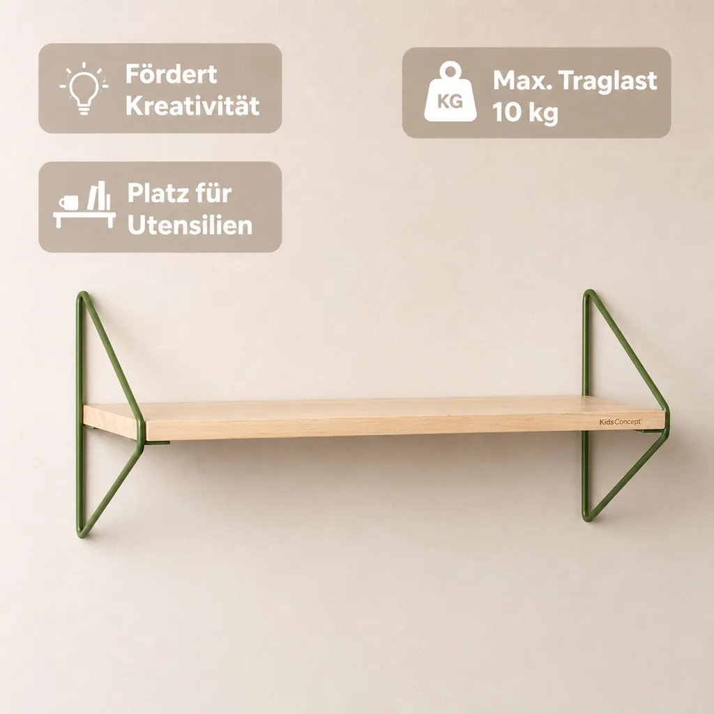 Kids Concept Wandboard Holz/Metall natur mit grün