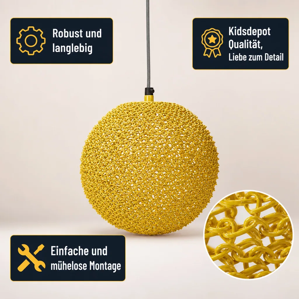 Kidsdepot Pendellampe "Scoop" Metall gelb